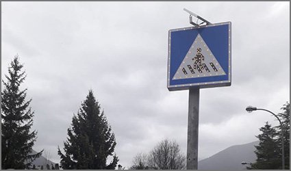 Solar Powered Crosswalk Sign