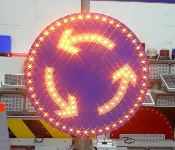 Solar Traffic Sign Island road