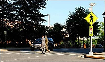 Solar flashing Pedestrian Crossing sign