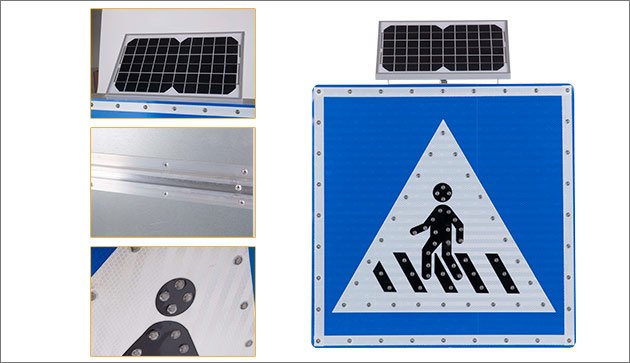 Solar Powered Crosswalk Sign
